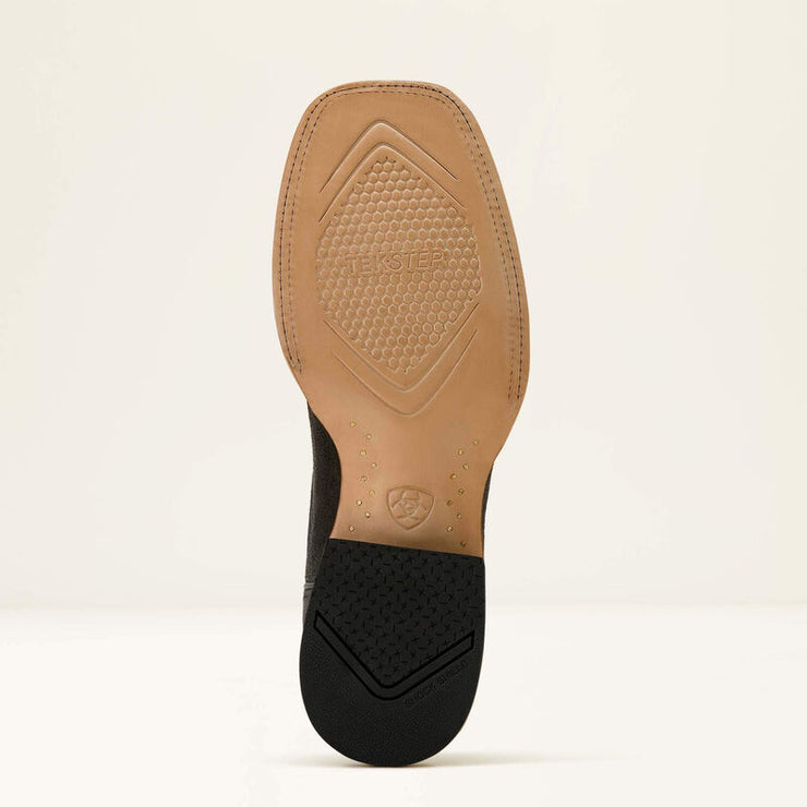 Outsole of ARIAT Sidewinder performance work boots with vegetable-tanned leather sole