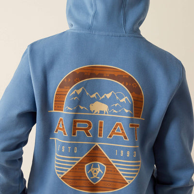 Logo close-up of Ariat Sun Valley Circle Boy’s Western Hoodie back