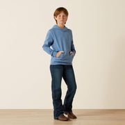 Boy wearing Ariat Sun Valley Circle Boy’s Western Hoodie with jeans