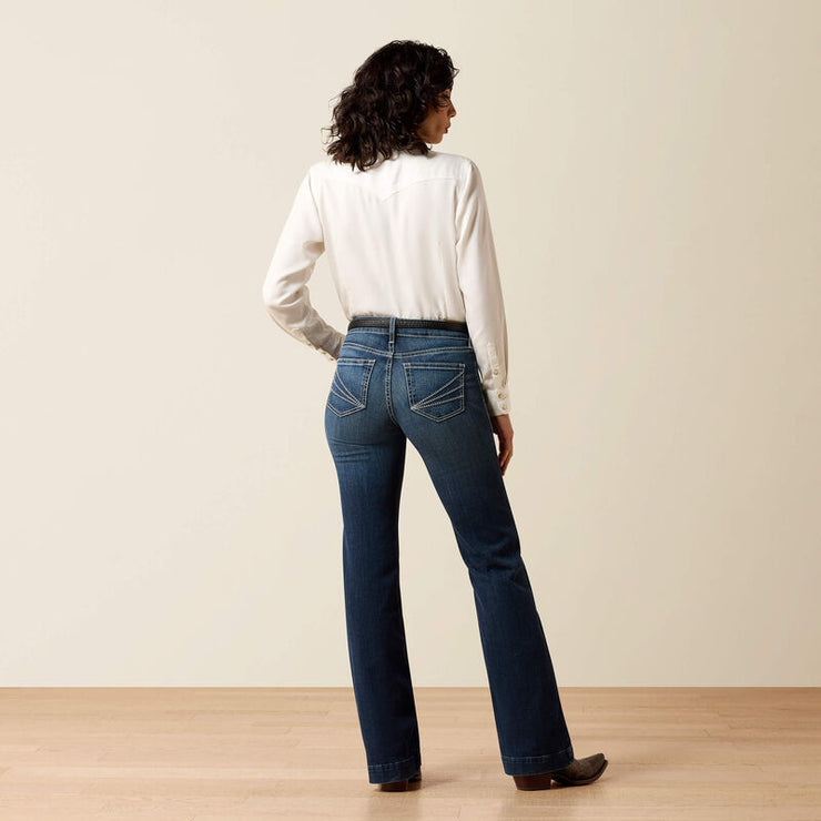 Back pocket detail of Aisha Perfect Rise Wide Leg Jeans