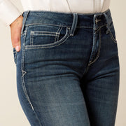 Detailed waist view of Aisha Perfect Rise Wide Leg Jeans