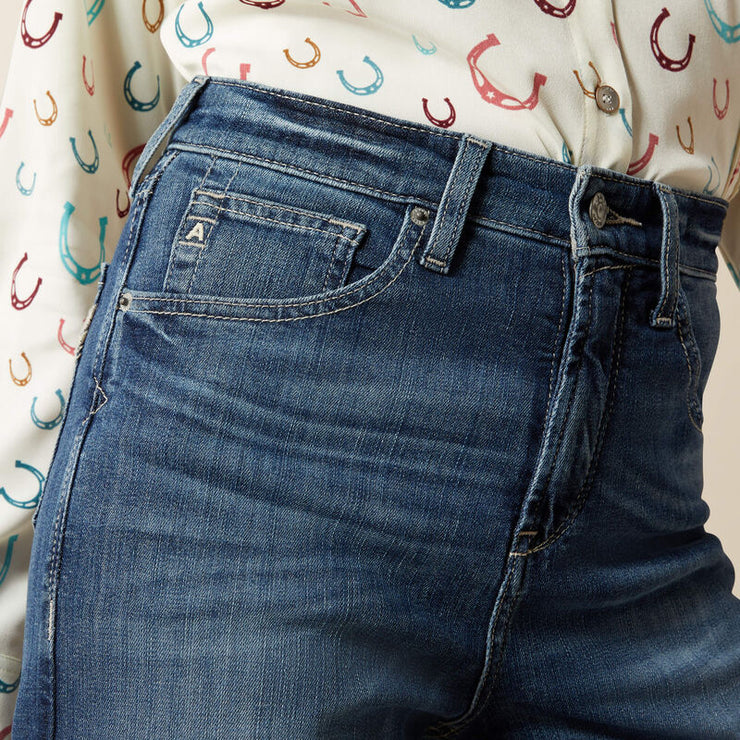 Waistband detail on Ultra High Rise Rosalie Wide Leg Jeans