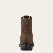 Back heel view of Ariat WorkHog 8" Men’s Waterproof Work Boot with pull-on tabs.