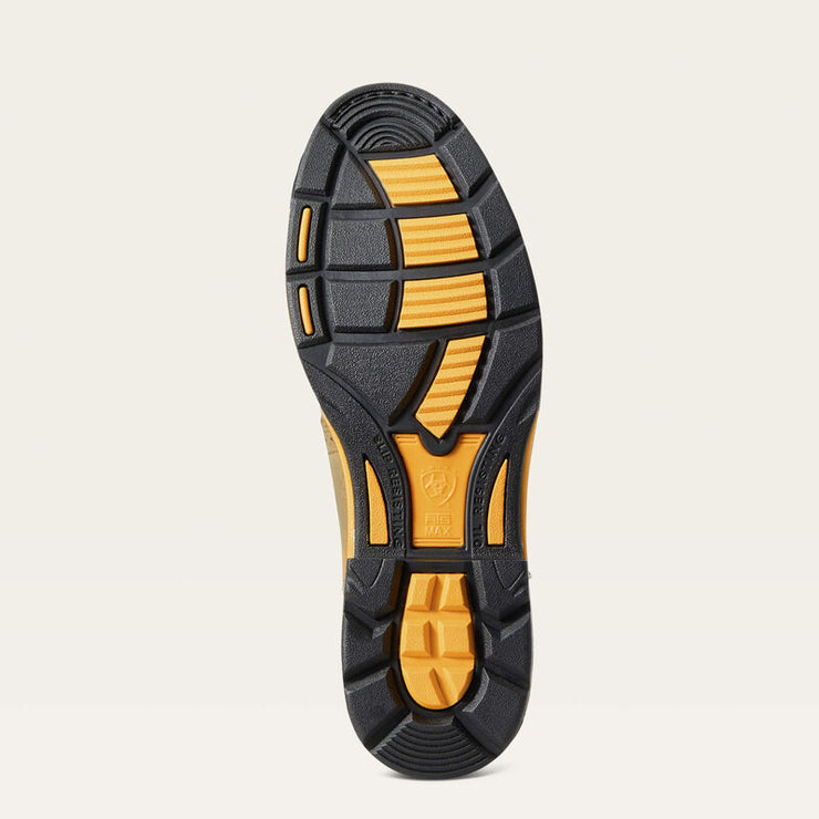Outsole view of ARIAT WorkHog Waterproof Composite Toe Work Boot showing Duratread slip-resistant sole.
