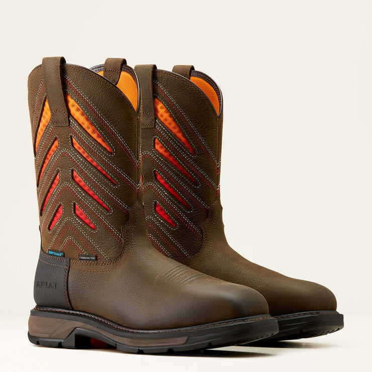 Close-up detail of VentTEK mesh cooling panels on ARIAT WorkHog XT Waterproof Carbon Toe Work Boot.
