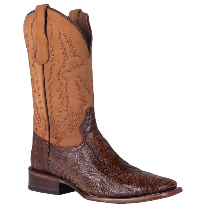 Circle G Men's Brass/Yellow Ostrich Leg Square Toe Western Boots