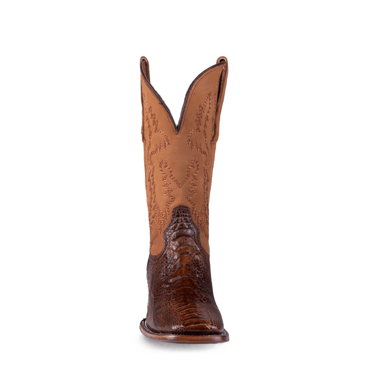 Circle G Men's Brass/Yellow Ostrich Leg Square Toe Western Boots