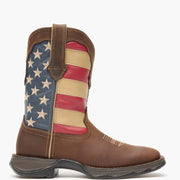Close-up of American flag shaft on Durango Lady Rebel Patriotic Flag Boot