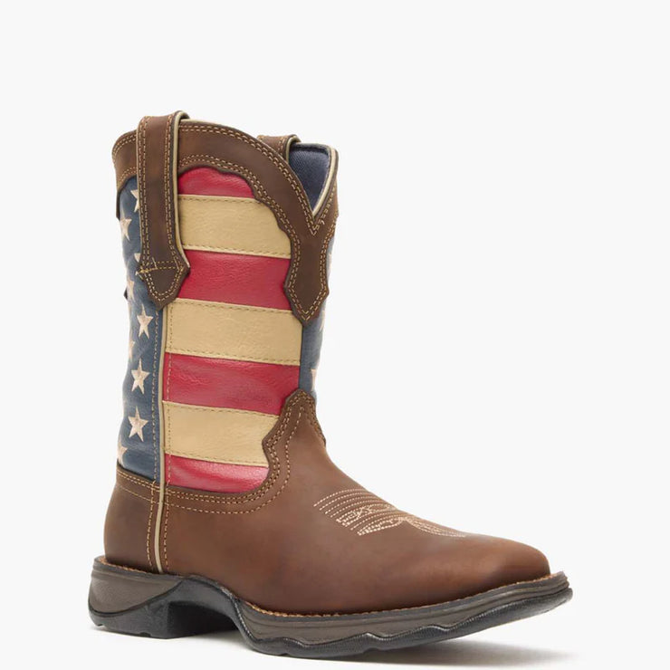 Front view of Durango Lady Rebel Patriotic Flag Women’s Western Boot
