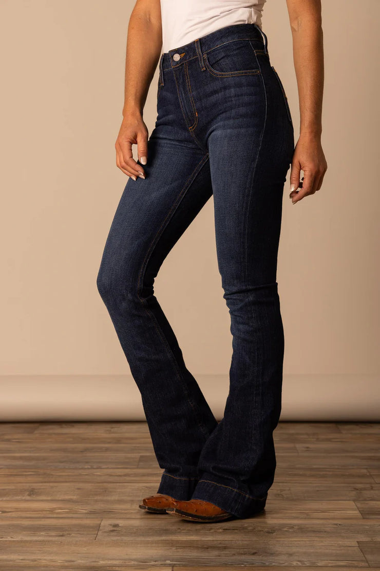 Close-up waist detail of Kimes Ranch Jennifer Ultra High Rise Jeans