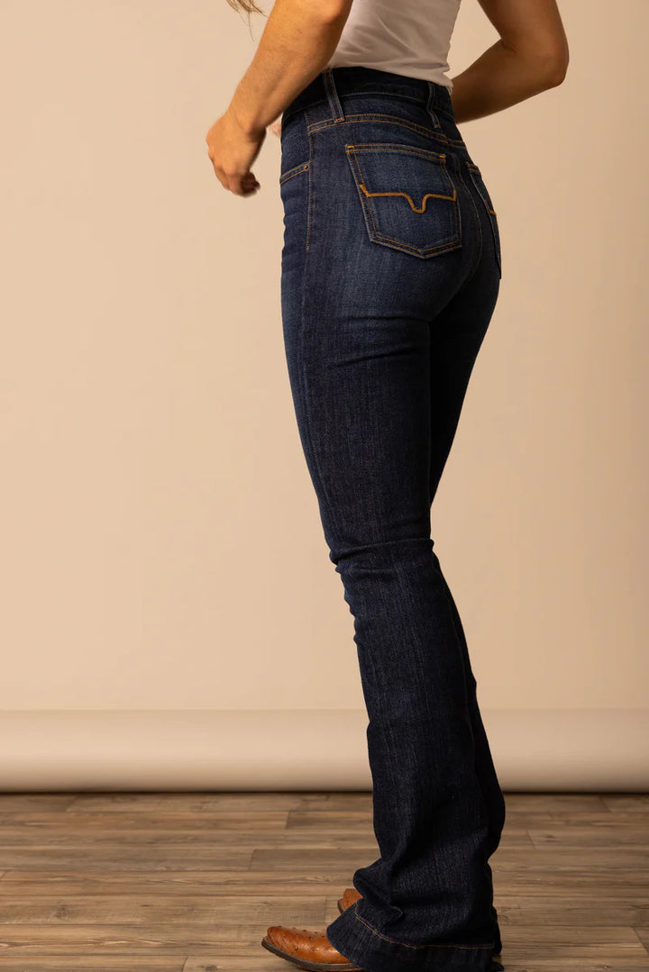 Jennifer Ultra High Rise Jeans by Kimes Ranch styled over cowgirl boots