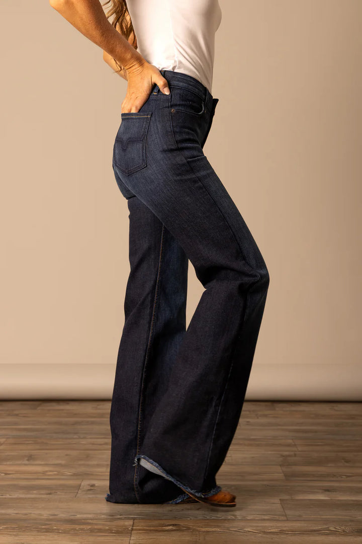 Side profile of Kimes Ranch Olivia Women’s Dark Wash Jeans