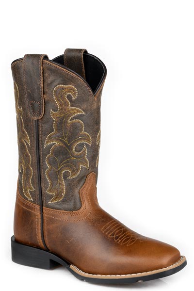 ROPER BOYS BIG KID'S GABRIEL MOSS GREEN LEATHER SHAFT BOOT – The Cowboy ...
