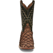 Close-up of Pirarucu leather on Tony Lama Men's Cowboy Boots