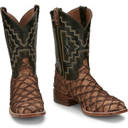Front view of TONY LAMA Leviathan 11" Pirarucu Men's Exotic Cowboy Boots
