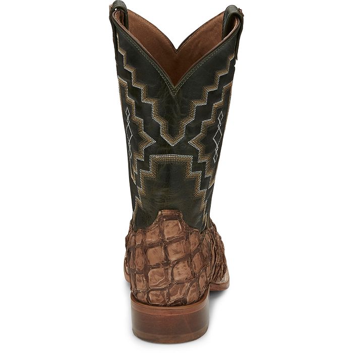 Heel detail of Tony Lama Men's Exotic Pirarucu Cowboy Boots
