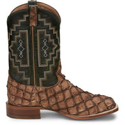 Side profile of TONY LAMA Pirarucu Exotic Cowboy Boots