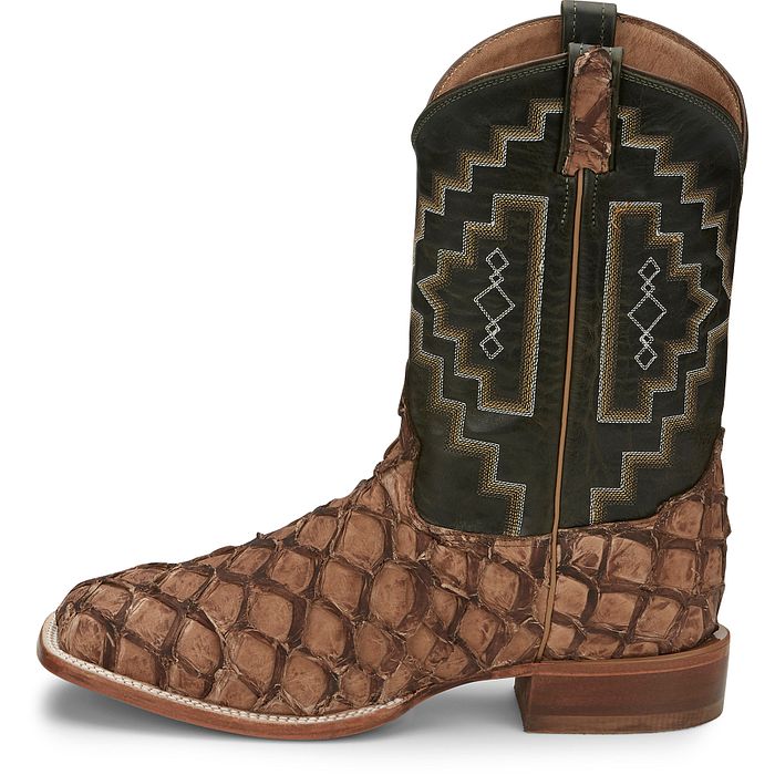 Detailed shaft stitching on Tony Lama Exotic Cowboy Boots