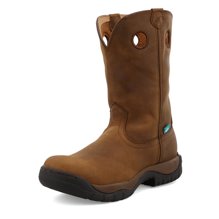 Front view of Twisted X Taupe 11" All Around Men's Waterproof Work Boot