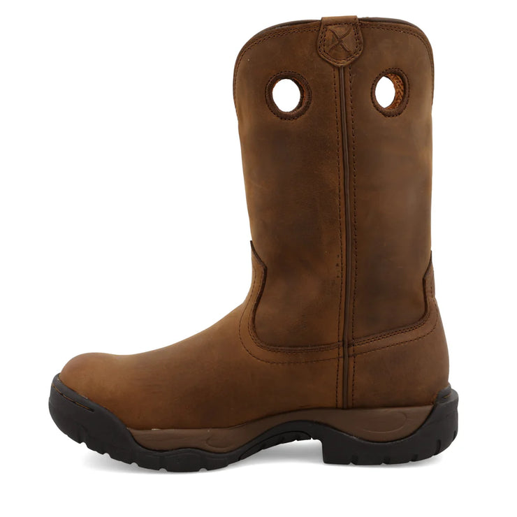 Side profile of Twisted X Taupe All Around Men's Waterproof Boot