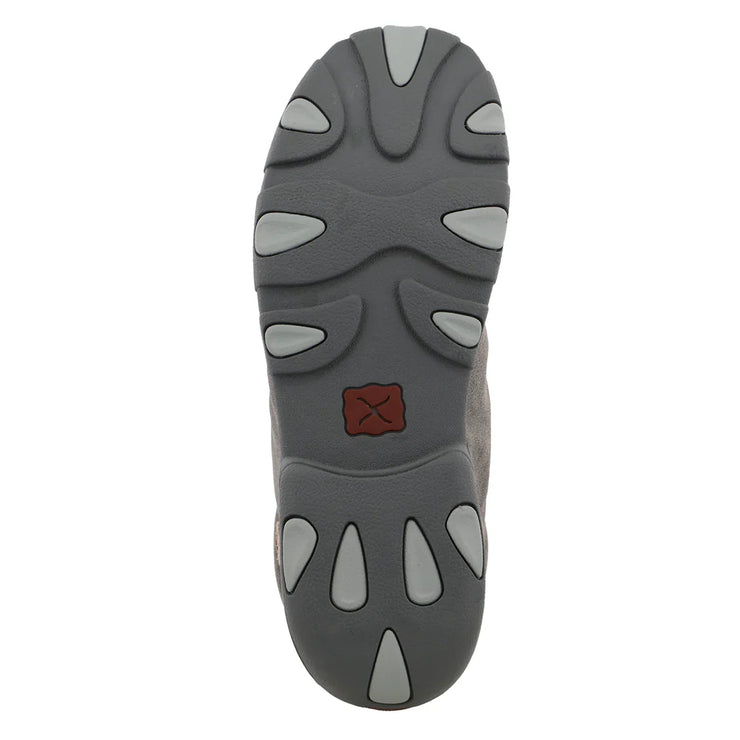 Outsole view of Twisted X Woven Grey Chukka Driving Moc Men’s Shoe