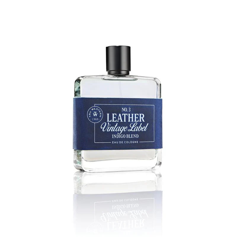 Tru Mens No. 3 Leather Vintage Label Indigo Blend Cologne