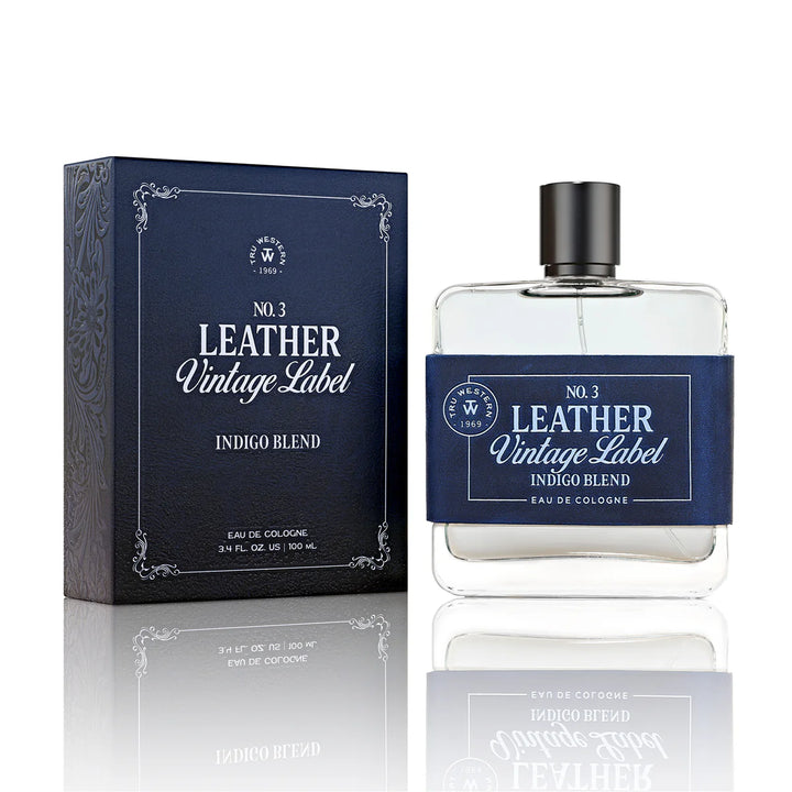 Tru Mens No. 3 Leather Vintage Label Indigo Blend Cologne