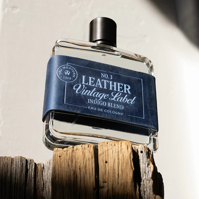 Tru Mens No. 3 Leather Vintage Label Indigo Blend Cologne