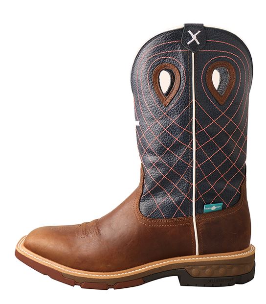 Men's 12" alloy toe western work boot with cellstretch