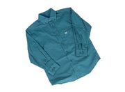 Panhandle Solid Teal Stretch Boys Long Sleeve Shirt