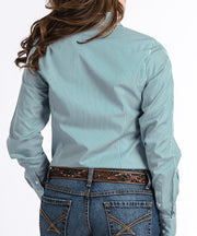 Women's Cinch Teal Pinstripe Tencel Button Down Shirt